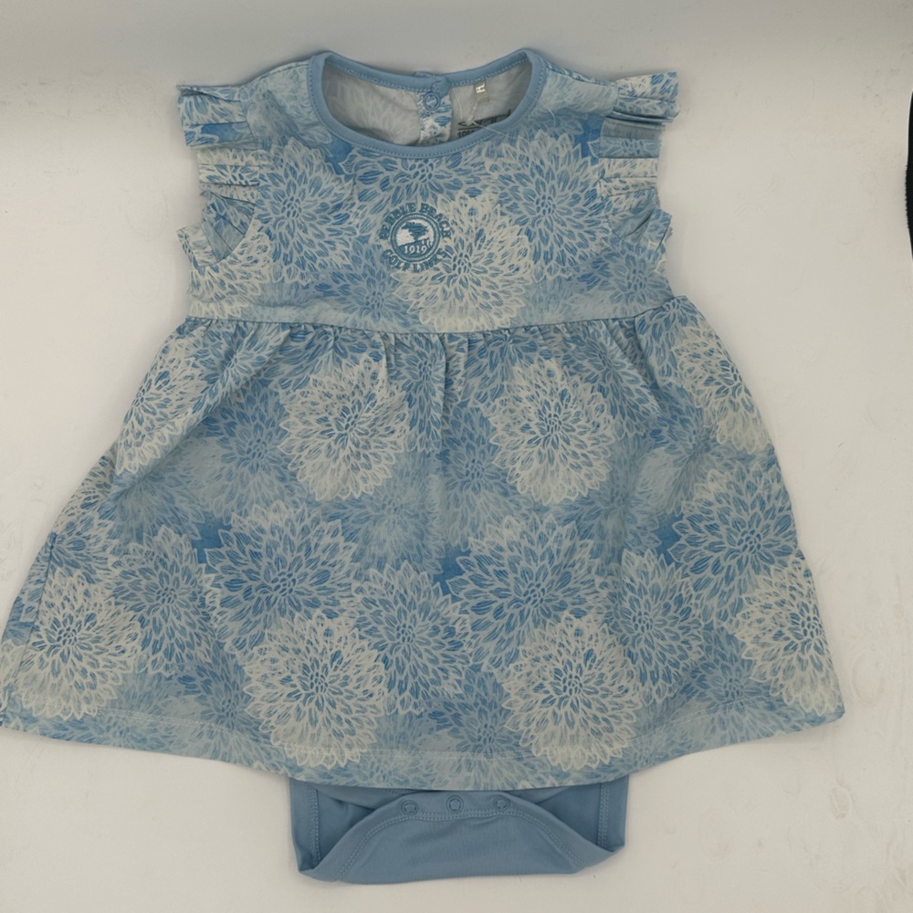 Adorable blue & white golf dress; upf 50+; size 18 months. Perfect for summer.